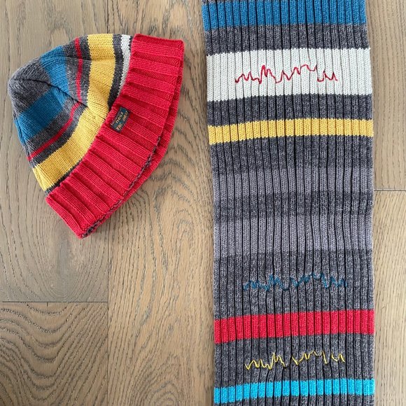 Deux Par Deux Knitted Rib Beanie Hat and Scarf Set - Picture 2 of 4